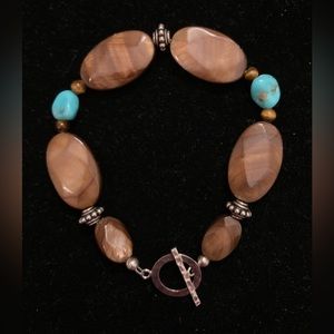 Tiger’s Eye and Turquoise Toggle Bracelet